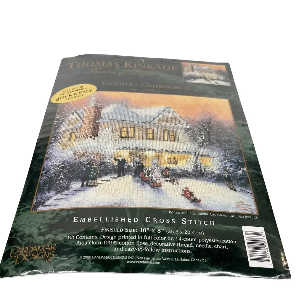 Candamar Designs Thomas Kinkade Victorian Christmas II Cross Stitch 50963 New